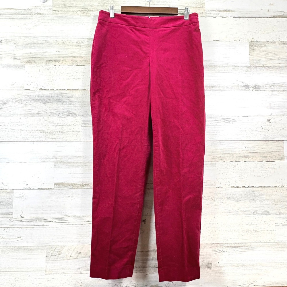 Talbots Pants Womens 6 Magenta Pink Curvy Fit Straight Leg Velveteen Chic Barbie